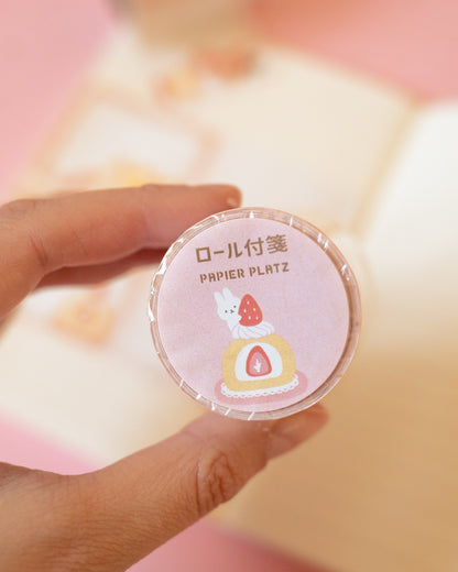 Bunny and Strawberry Cake Sticky Note Roll