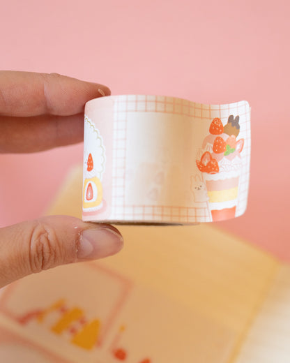 Bunny and Strawberry Cake Sticky Note Roll