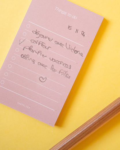 Notes Autocollantes Things to Do Rose Daily Plan