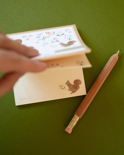 Bloc-notes Écureuils et Fleurs Michikusa