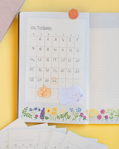 Stickers calendrier mensuel Midori MD Paper