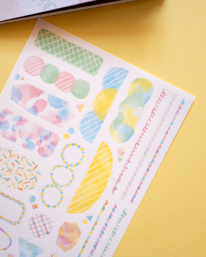 Repositionable Watercolor Stickers Yuru Log Midori