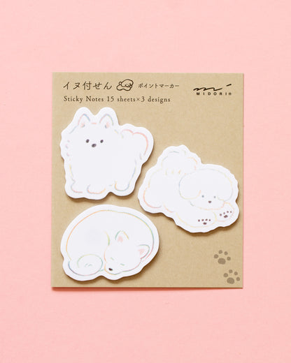 Notes autocollantes 3 petits chiens Midori