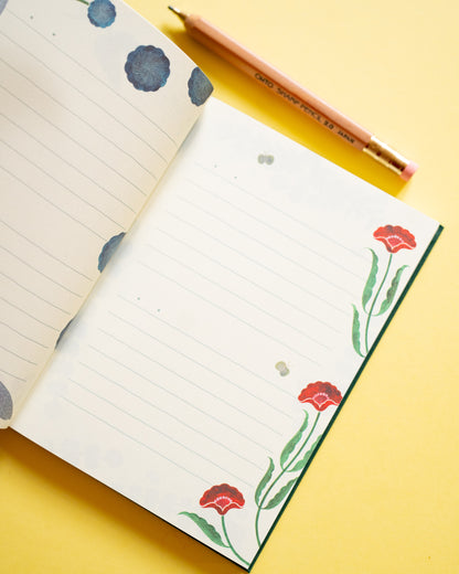 Journal non daté à couverture souple Fleurs et Oiseaux Midori