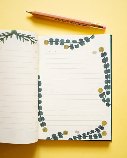 Journal non daté à couverture souple Fleurs et Oiseaux Midori