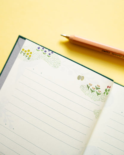 Journal non daté à couverture souple Fleurs et Oiseaux Midori