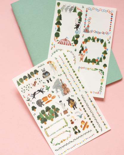 Yuru Log Midori Forest Animals Repositionable Stickers