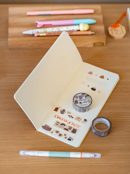 Transparent Breakfast Coffee Masking Tape