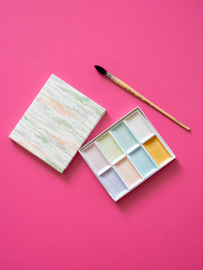 Peinture Aquarelle 8 Couleurs Pastel Irisées Kissho Pearl