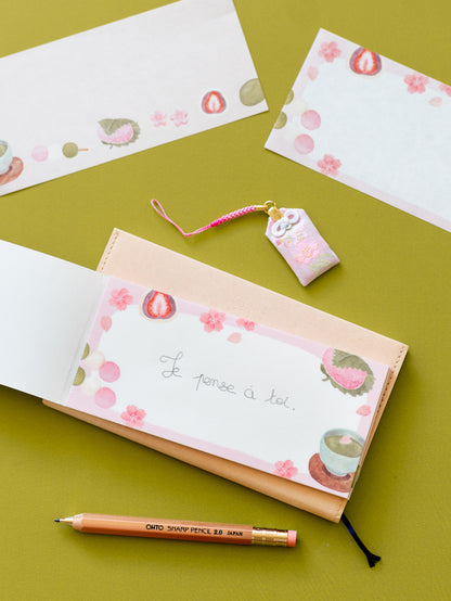 Matcha, Wagashi and Sakura notepad