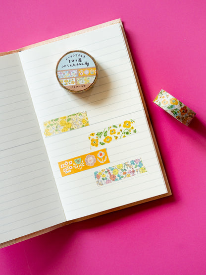 Yellow Flowers Masking Tape 4 Patterns