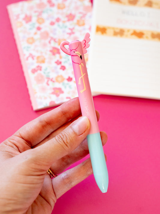 Stylo Flamand Rose Bicolore