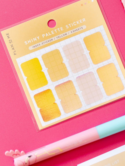 PLANdoME Shiny Palette de Stickers Index Jaune