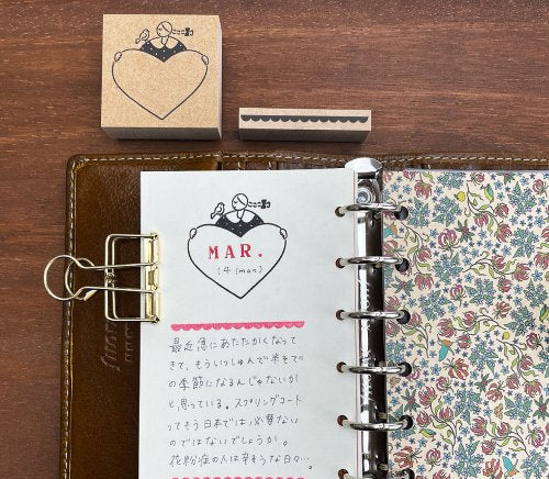Reading Stamp Big Heart Maru Chan Stamp Marche