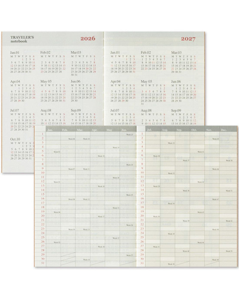 Agenda Mensuel 2026 Passeport Traveler's Company Notebook