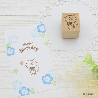 Akane Heart Cat Stamp