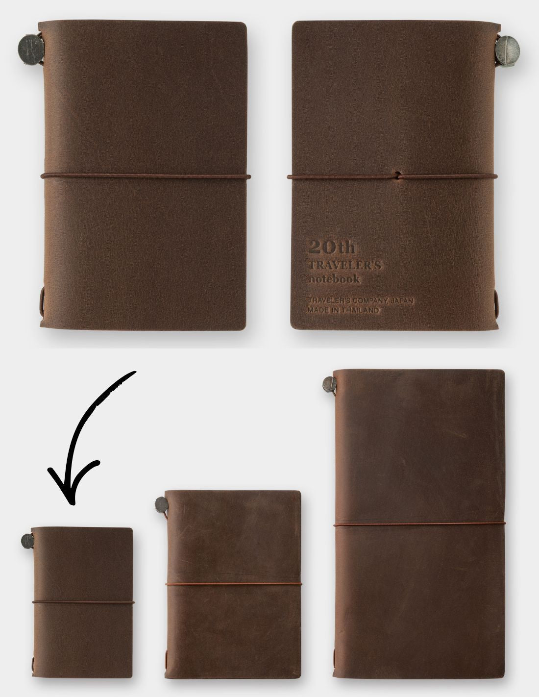 Traveler's Notebook Card Size 20th Anniversary Set - Brown