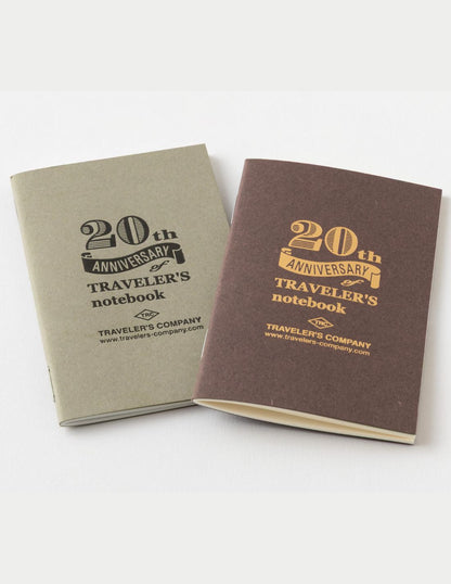 Traveler's Notebook Card Size 20th Anniversary Set - Brown