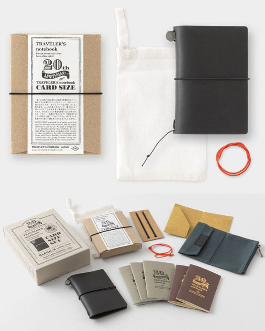 Traveler's Notebook Card Size 20th Anniversary Set - Noir