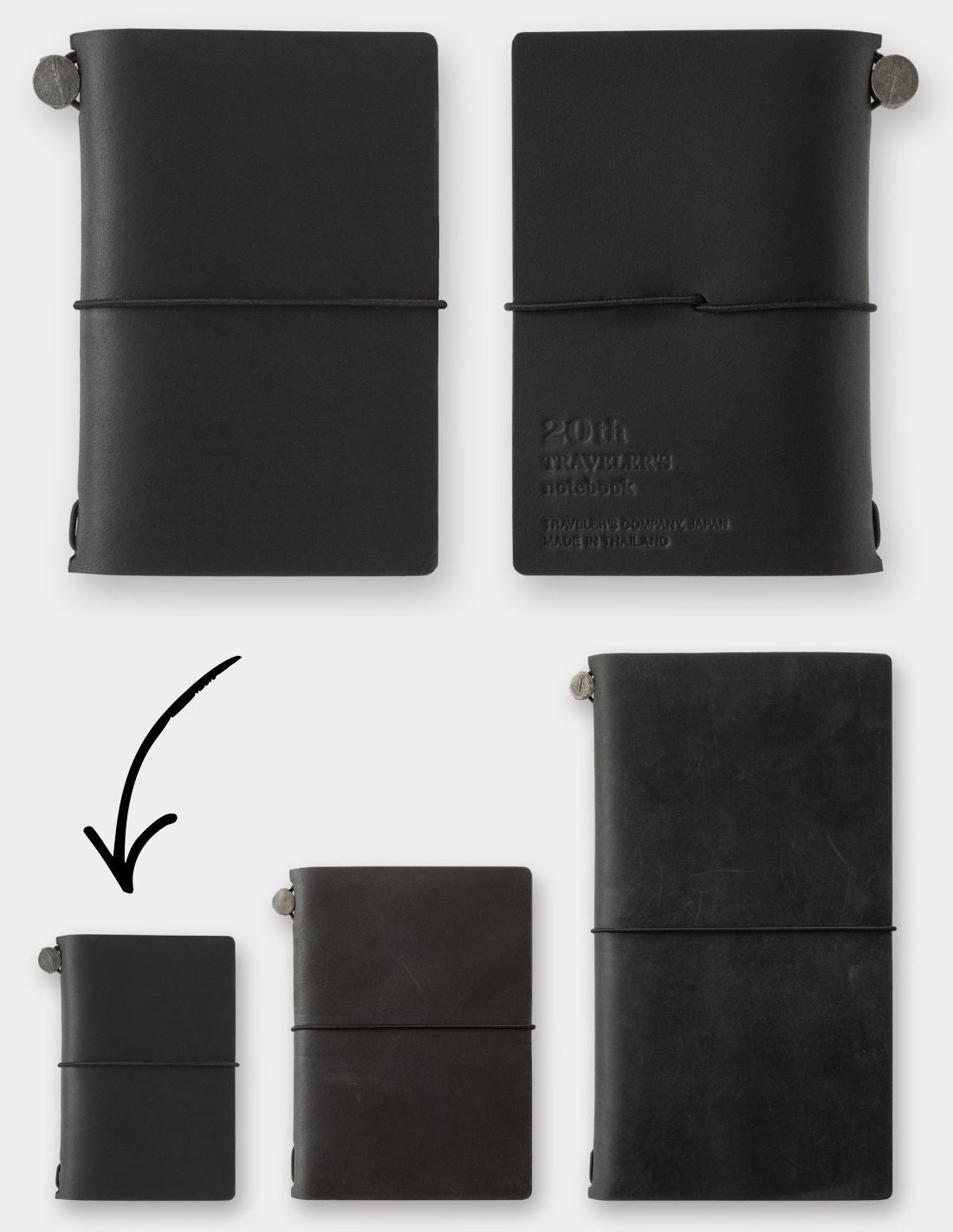 Traveler's Notebook Card Size 20th Anniversary Set - Black