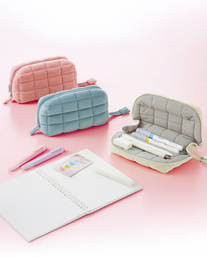 Kokuyo Mococo Quilted Pencil Case (3 colors to choose from)