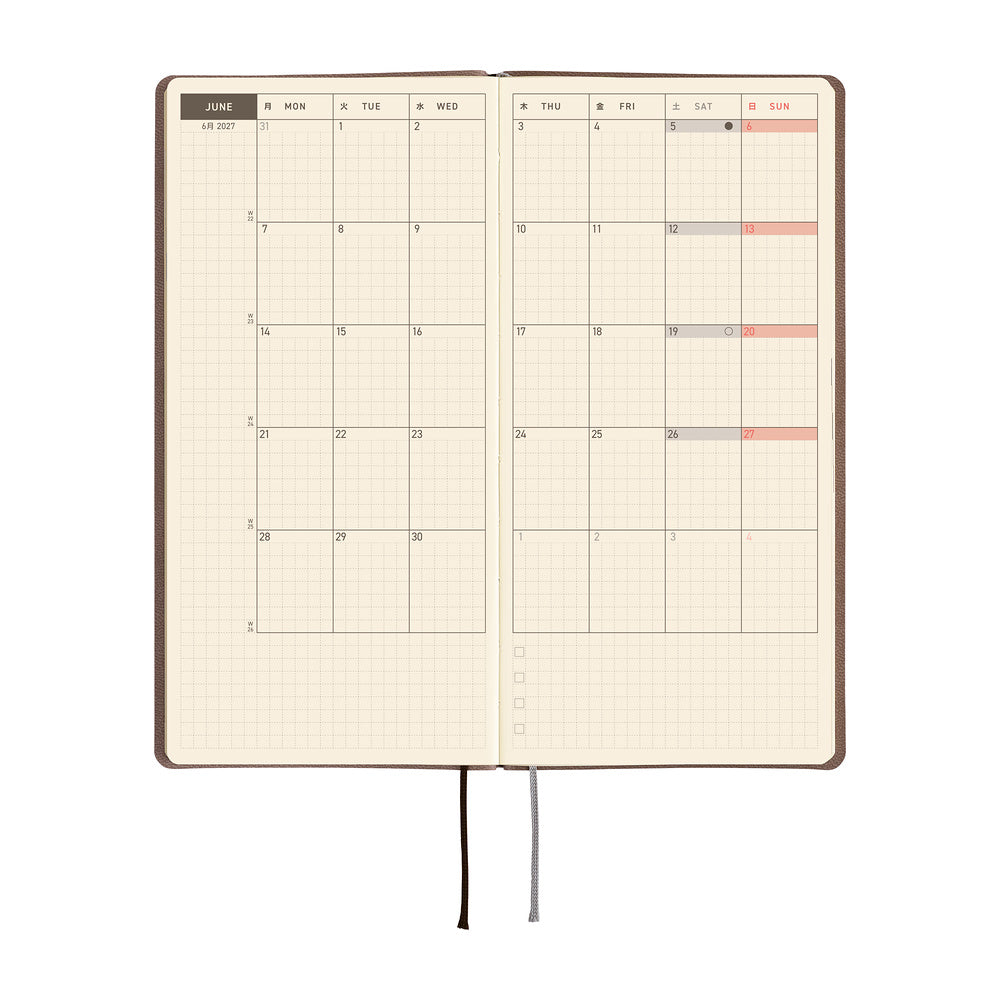 Agenda Hobonichi Techo Weeks – Smooth Café au Lait 2027