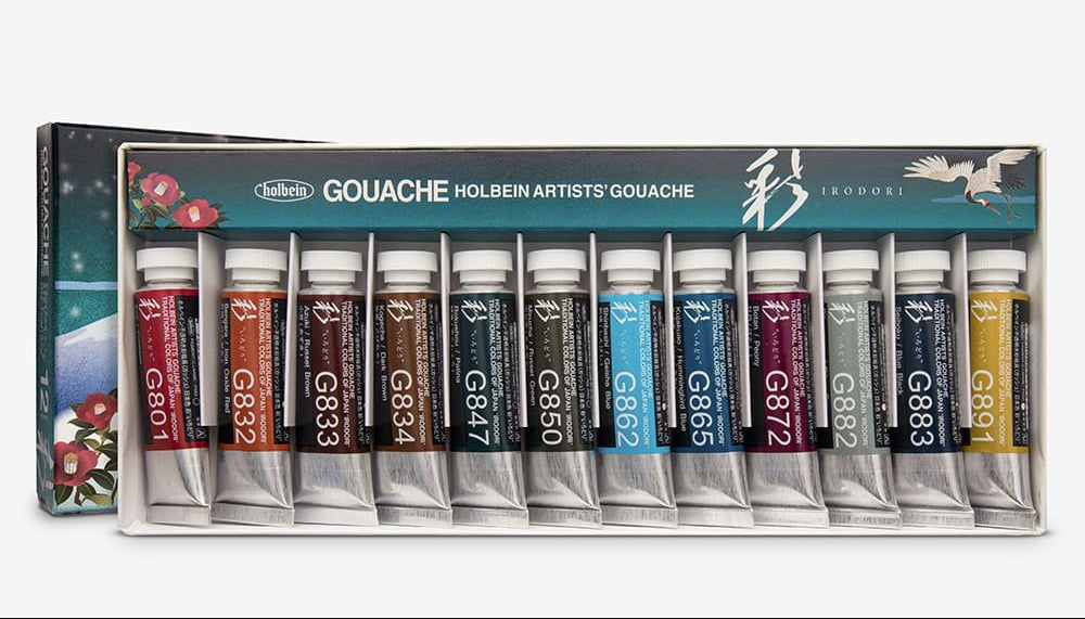 Coffret Hiver 12 Tubes 15ml Gouache Extra-fines Holbein Artists'
